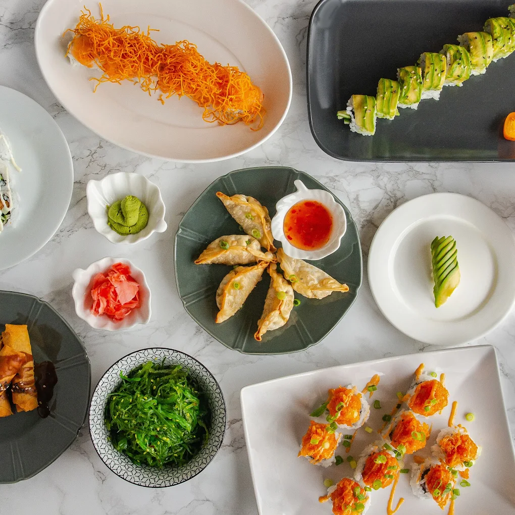 A table of sushi favourites at Eating Sushi in Winnipeg